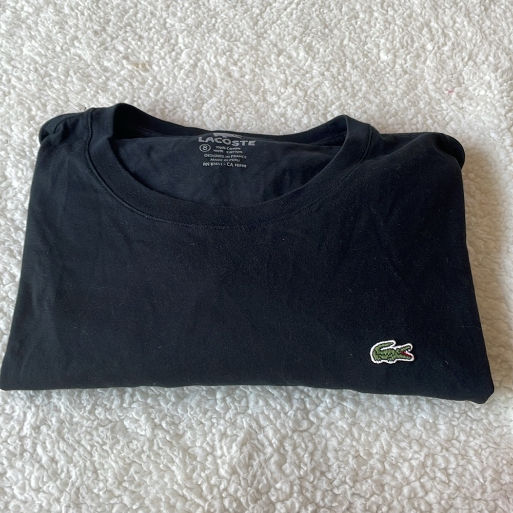 Lacoste T-shirt black cotton Crewneck